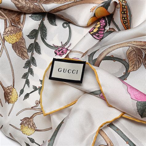 gucci scarf flower|authentic gucci silk scarf.